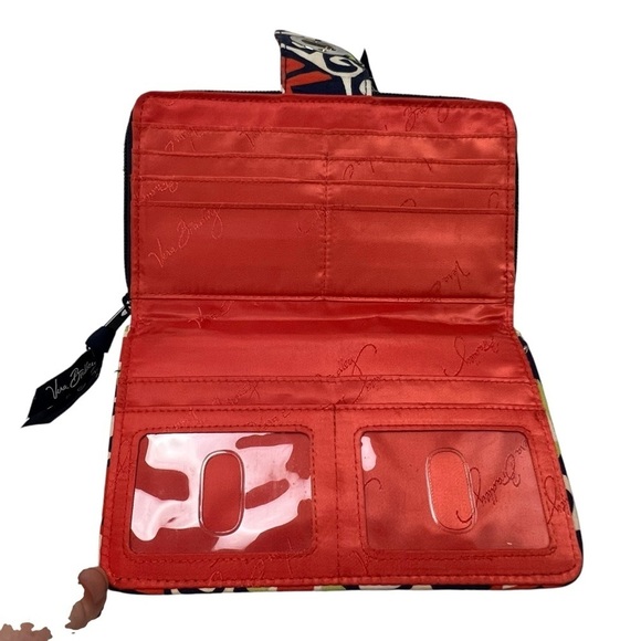 Vera Bradley Twist Lock Wallet Sun Valley Retired Orange Navy | Cards ID Casual - Picture 4 of 8